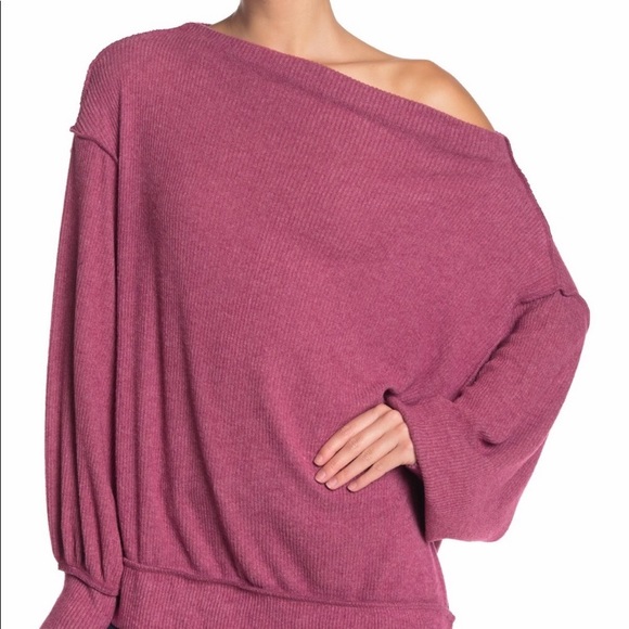 We The Free Hacci Knit Balloon Sleeve Bataeu Top - Picture 4 of 8